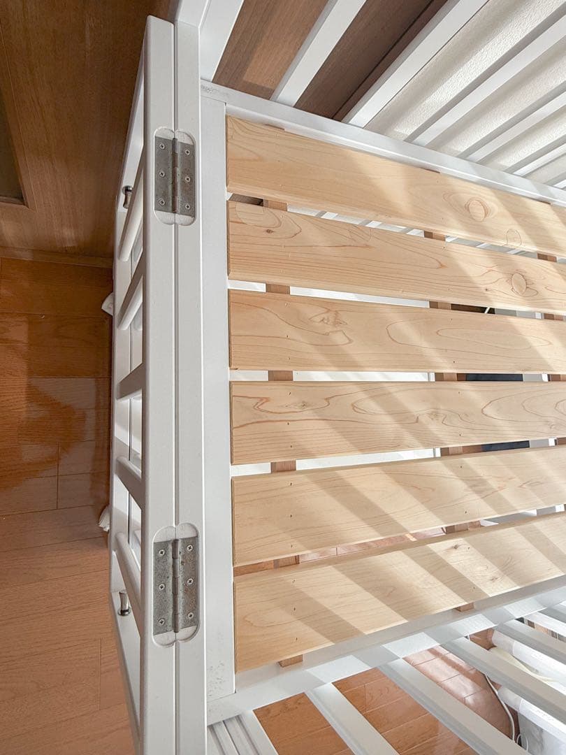 ヤマサキ　ホワイト　ベビーベッド　コンパクト　ミニ　2オープン　yamasaki