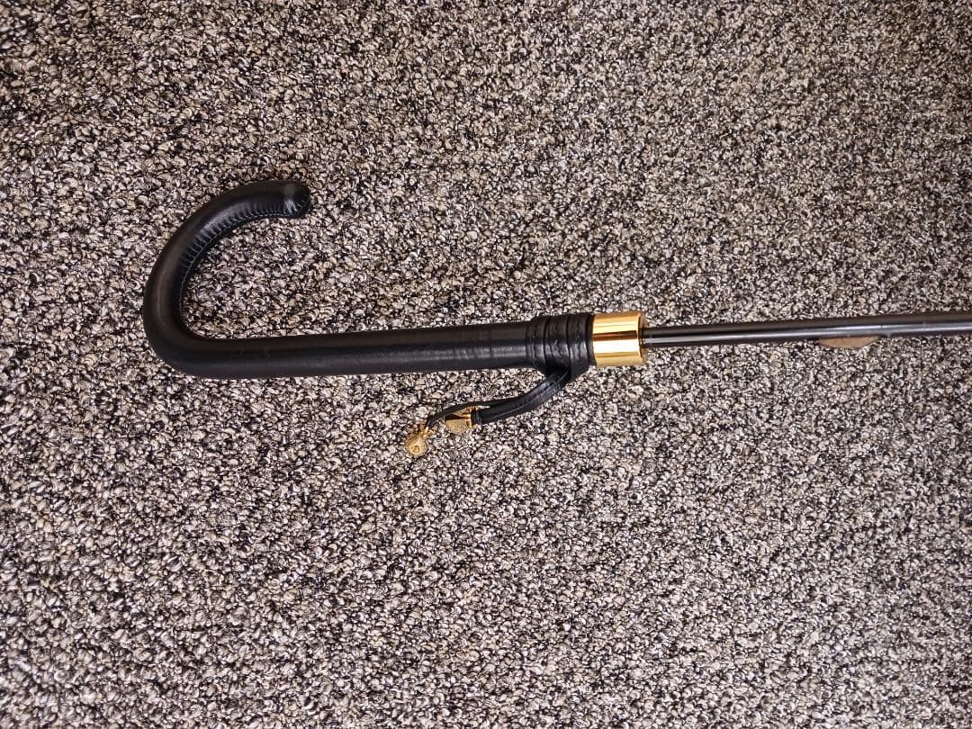 〔値下げ‼〕銀座和光　WAKO長傘　婦人用　持ち手皮　金の飾り付き 未使用　黒