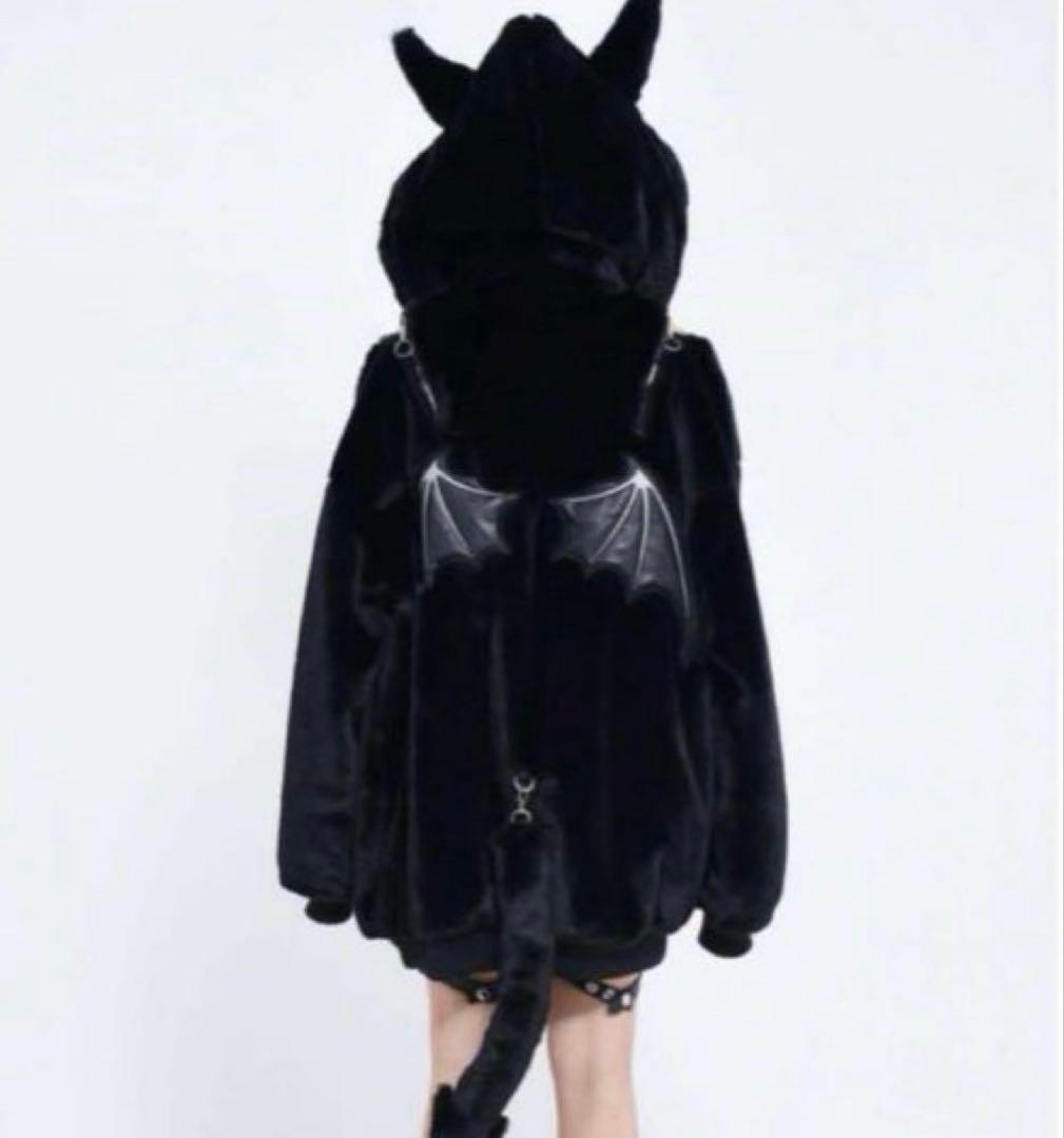 REFLEM レフレム デビル デザイン ファーパーカー ブラック