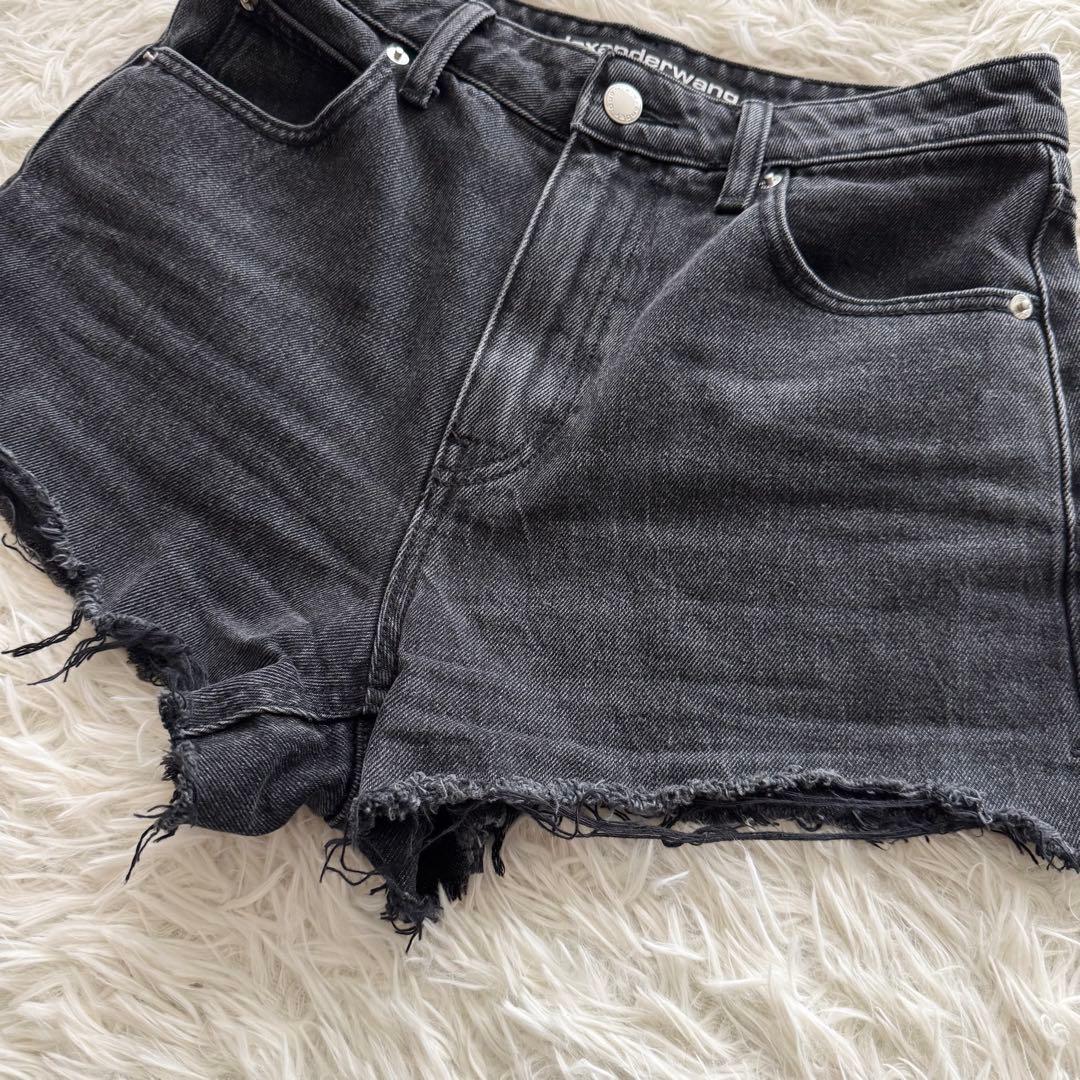 【アレキサンダーワン】bite ハイライズデニムショーツ　エンボスロゴ 26