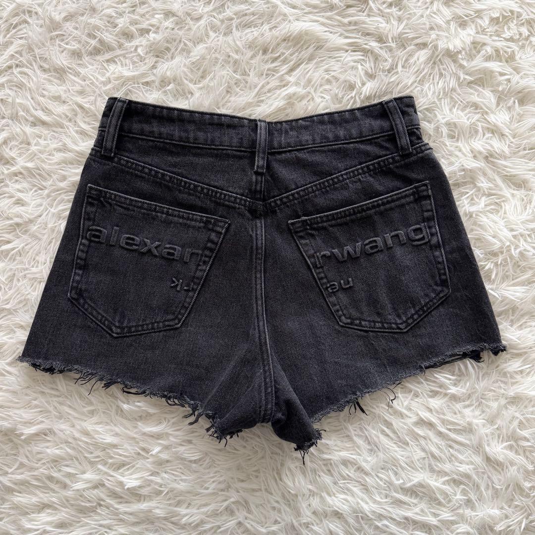 【アレキサンダーワン】bite ハイライズデニムショーツ　エンボスロゴ 26