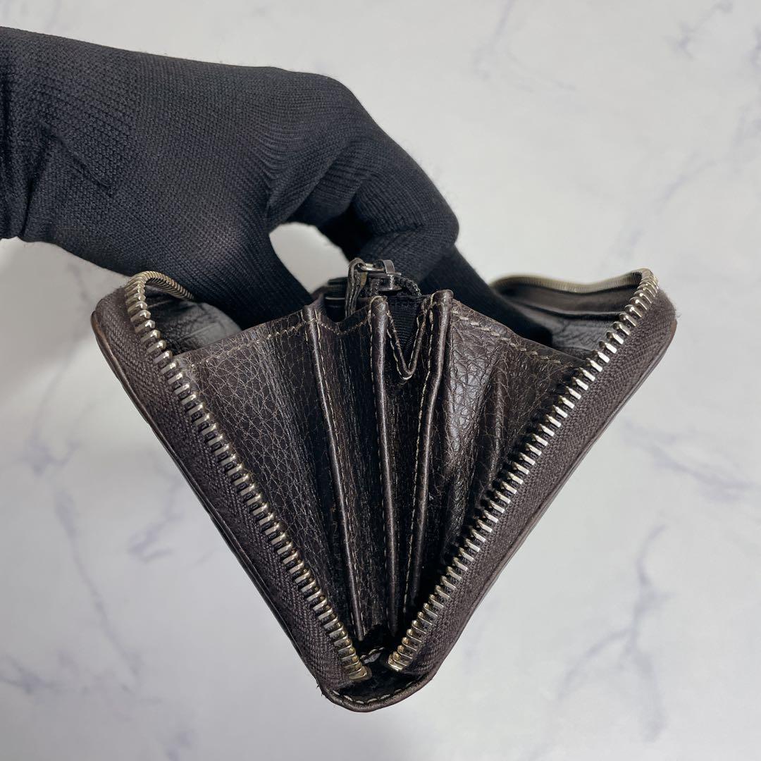 美品✨GUCCI ラウンドファスナー GGシマ バンブー ブラウン 長財布