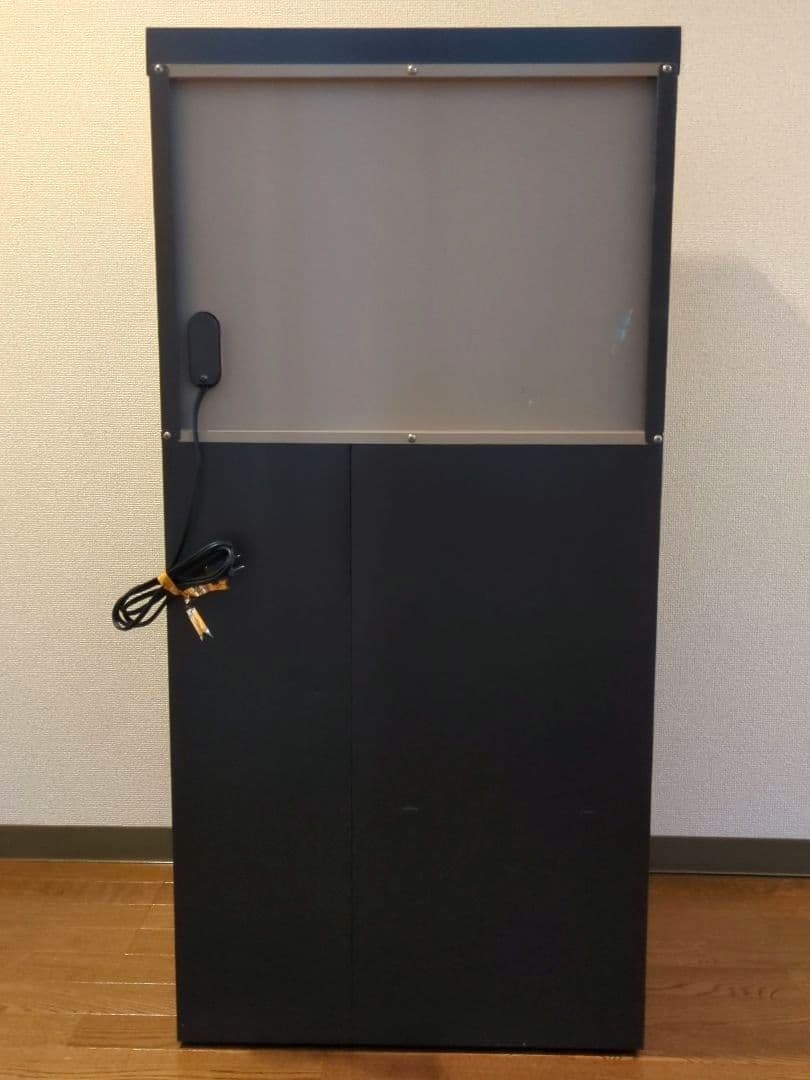 ダークブラウン キッチン収納ラック レンジ台　米びつ　引き出し　開き2段