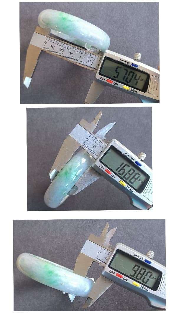 あかおかずき【鑑別書付】ミャンマー産アイス翡翠バングル（57ミリ）7300