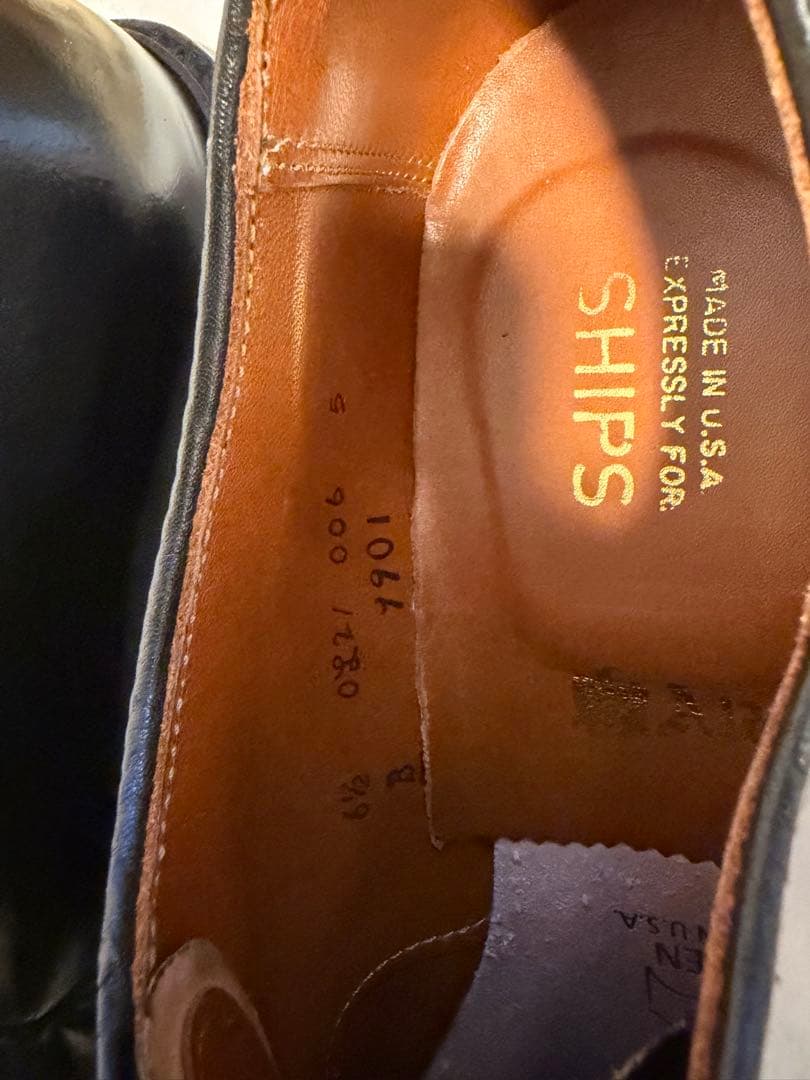 ALDEN: コードバン プレーントゥ　ブラック6.5