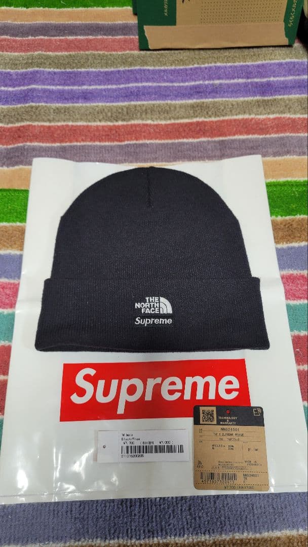 Supreme×THE NORTH FACE ビーニー ブラック