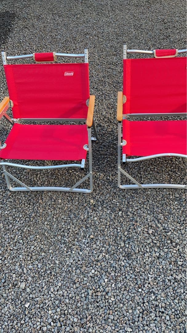 Coleman コンパクトフォールディングチェア 赤 2脚セット