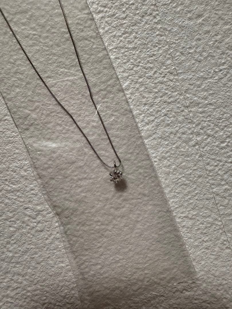 めい⭐︎ママ　K10WG 0.2ct ネックレス　ホワイトゴールド