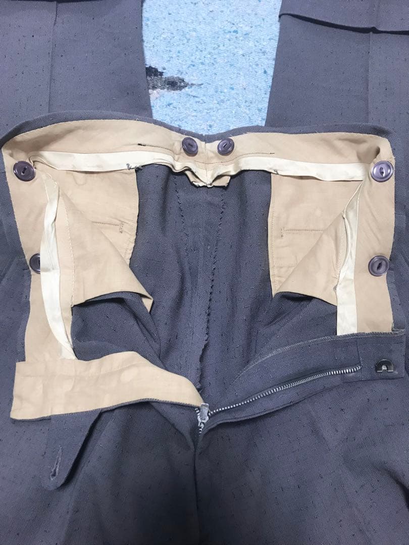 50s スペシャル 絣柄 レーヨン ギャバジン スラックス グレー 藤鼠