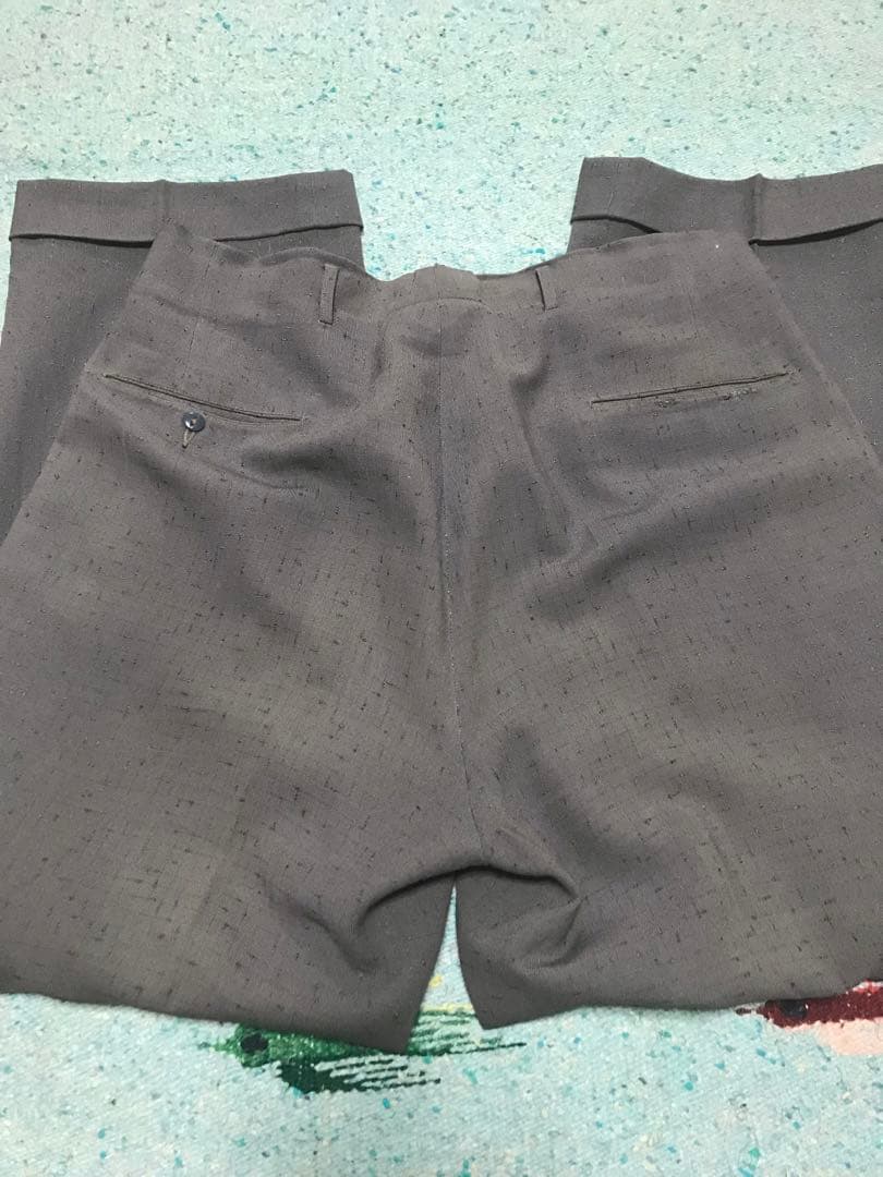 50s スペシャル 絣柄 レーヨン ギャバジン スラックス グレー 藤鼠