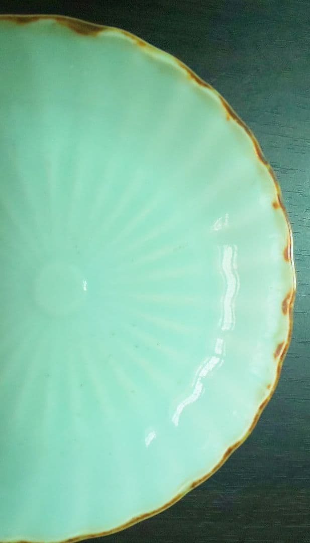 古伊万里 菊花紋 影青のような青白磁 水色なます皿3セット