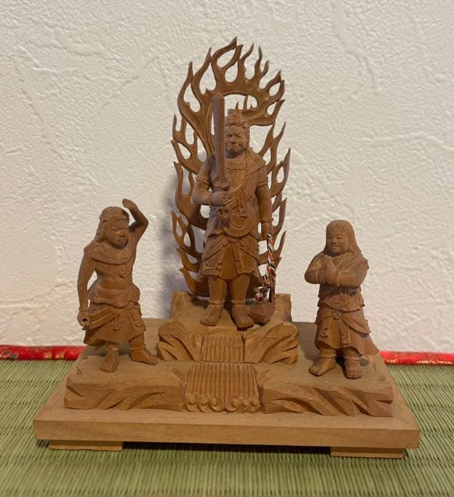 老山白檀 不動三尊 本尊身丈2寸