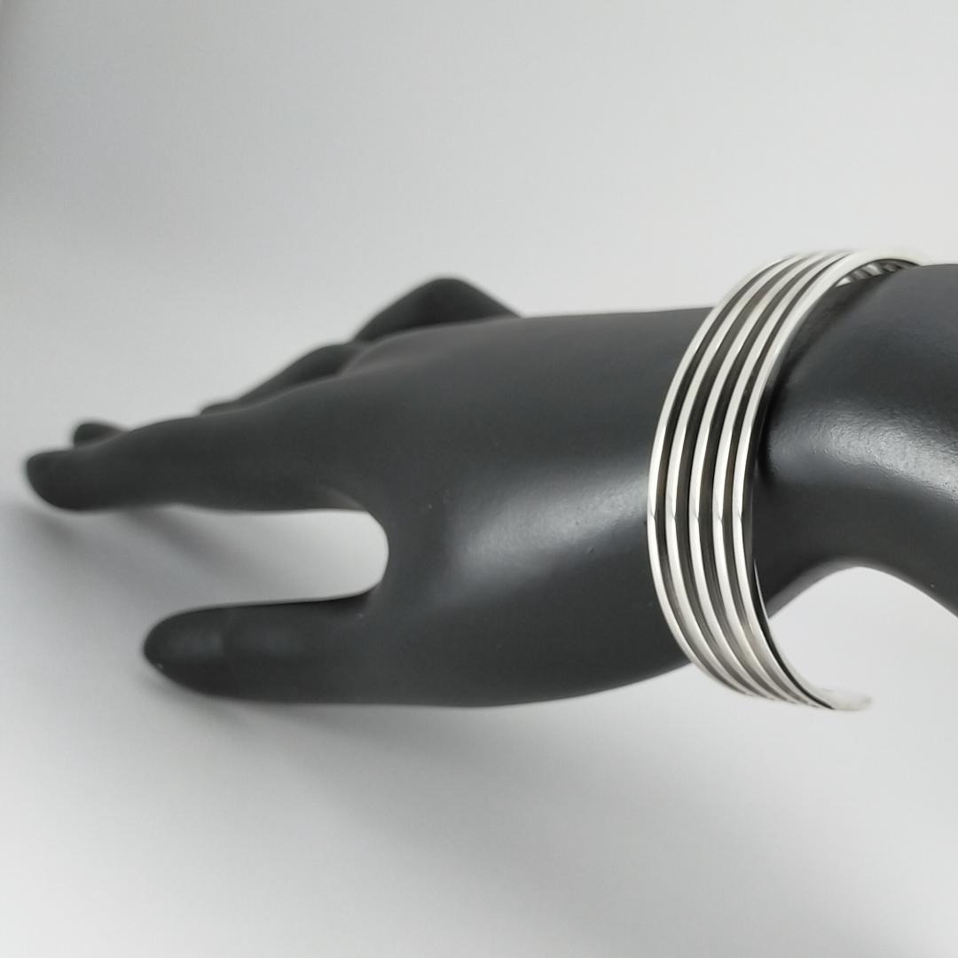 ★SALE★【GUCCI】5連　オープン　ライン　カフ　バングル　1424