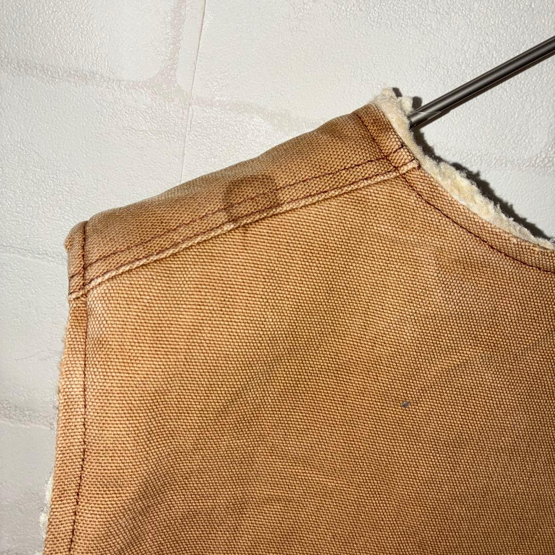 80s Madewell ダック地ワークベスト ボアベスト L キャメルブラウン