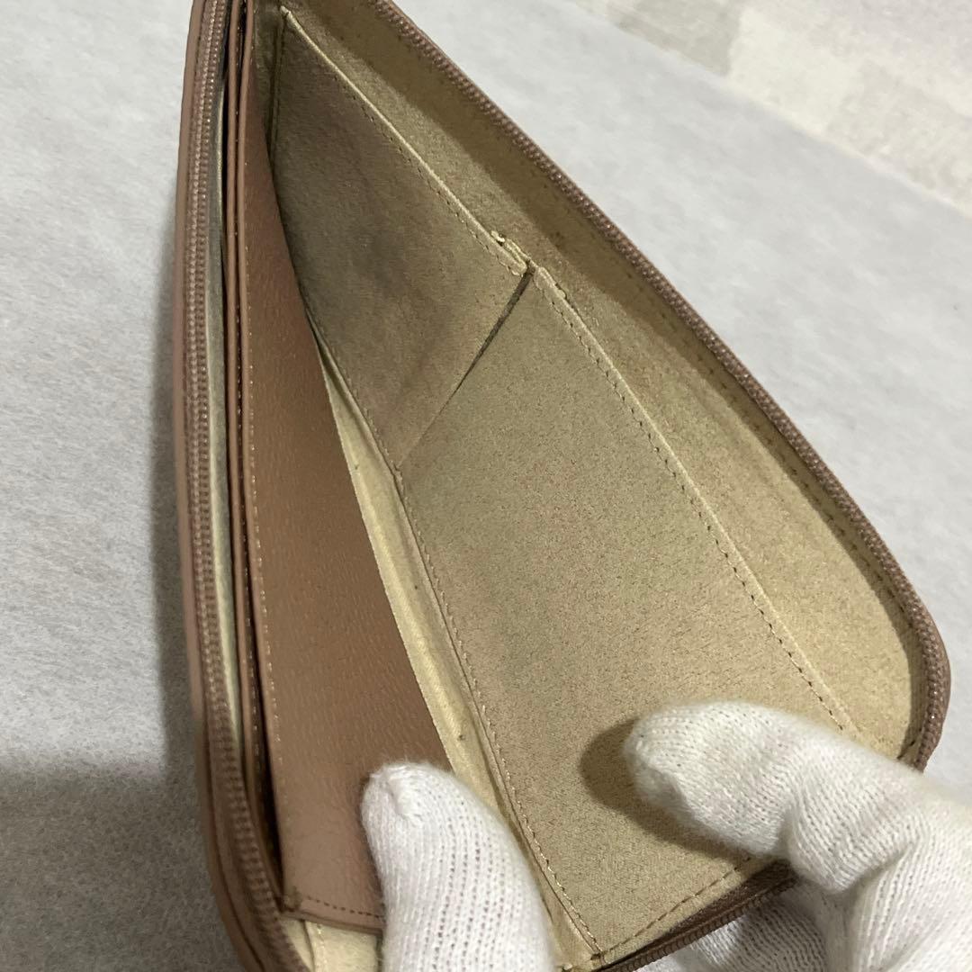 【美品✨】アタオ　スリモ　ケリー　長財布　L字ファスナー　アーモンド