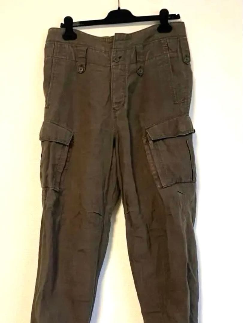 ワイズフォーメン（ヨウジヤマモト）パラフィンコートリネンラミーカーゴパンツ