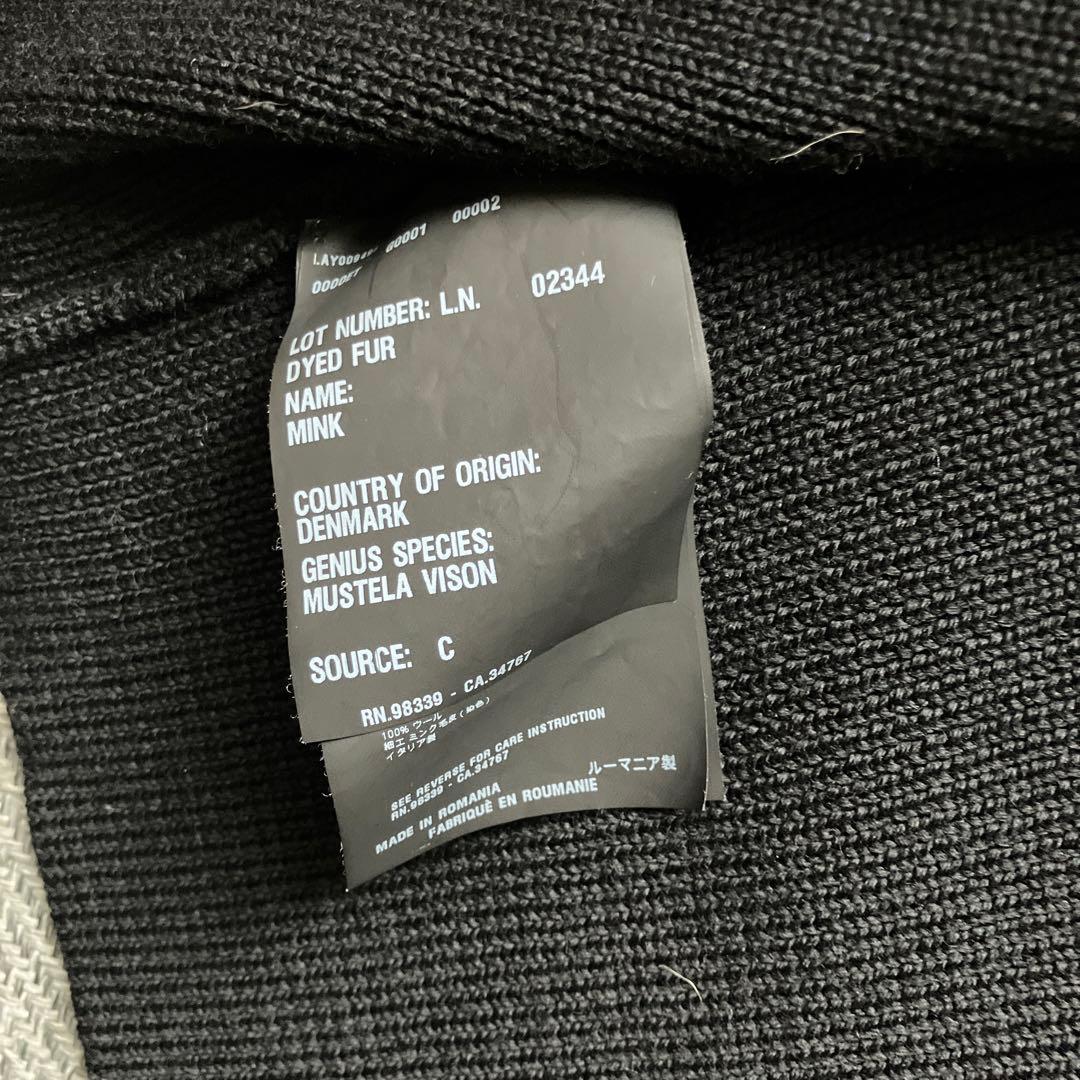 PRADAプラダ　ブラック ファー　ポンチョ　38