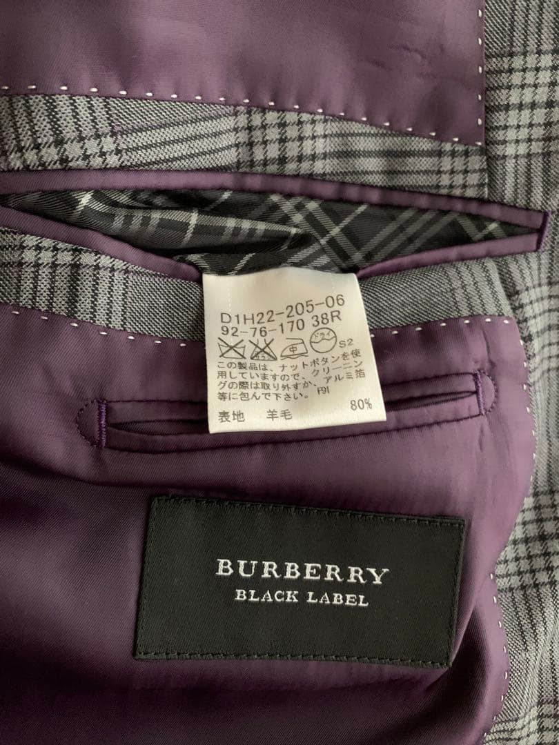 [シン］美品 BURBERRY LABEL スーツ グレー チェック L