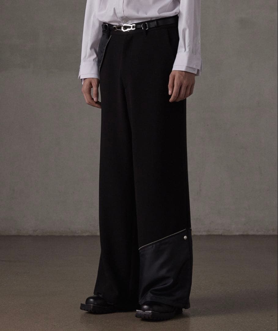 【12月限定大幅値下げGRANCY】 リバースレイヤードスラックスブラックL