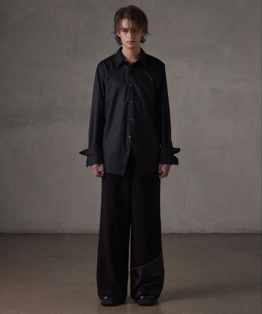 【12月限定大幅値下げGRANCY】 リバースレイヤードスラックスブラックL