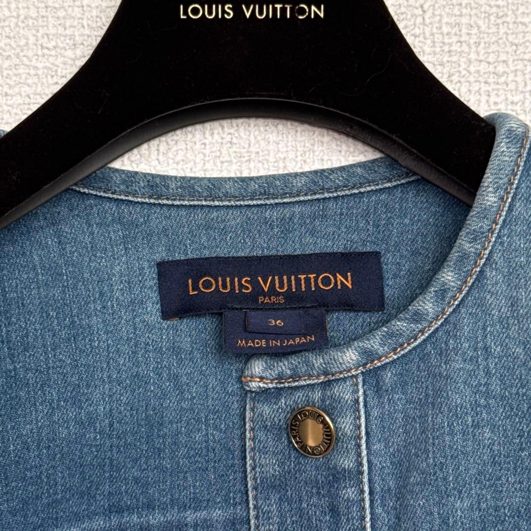 louis vuitton デニムジャケット ロゴ グラデーション フリンジ