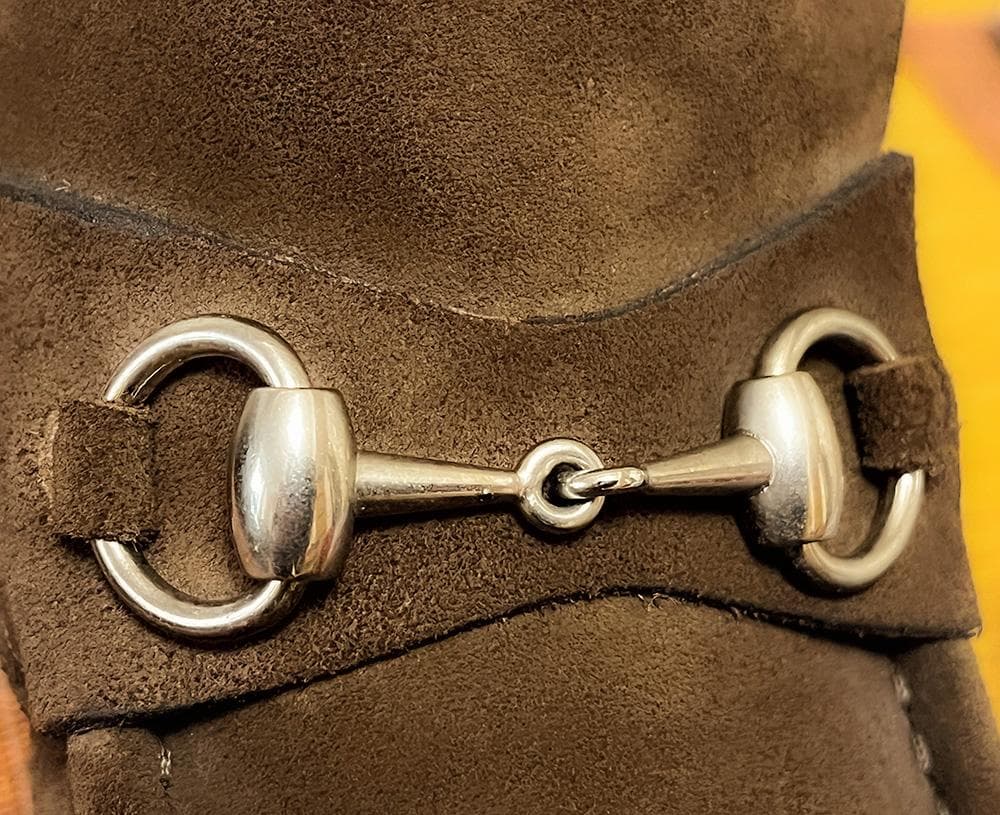 GUCCI ブラウン スエード ビットローファー