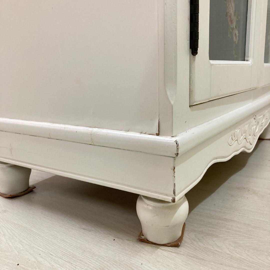 カトラリーキャビネット　ホワイトローズ　フレンチテイスト　姫家具