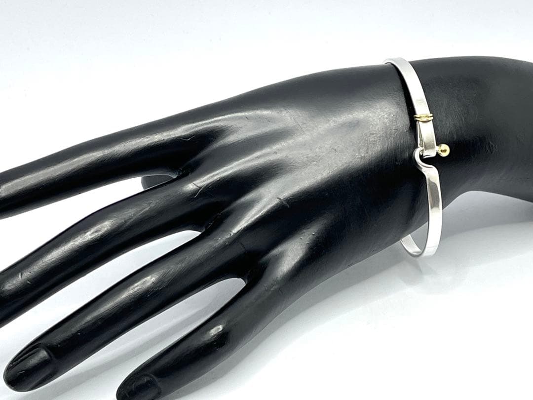 h482 ティファニー　フック&アイ　コンビ　バングル　750/925 k18