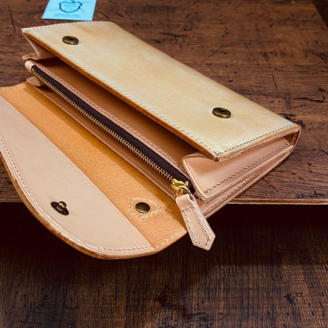 長財布 本革 ブライドルレザー メンズ ヌメ革　ロングウォレット　栃木レザー