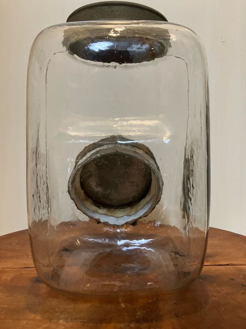 ◆◆専用◆◆ 古い時代の真鍮開閉蓋付きの煙草陳列用ガラス瓶