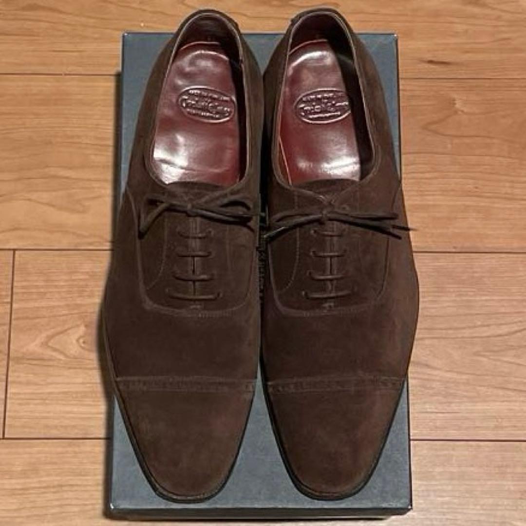【Crockett&Jones】パンチキャップスウェードシューズ