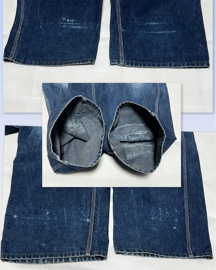 50s Lee 91sb ロングL ジェルトデニム オーバーオール 濃紺