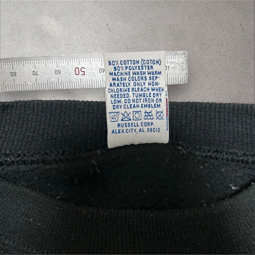 希少RUSSELL 90s USA製ブランクスウェット前Vソリッド無地スウェット
