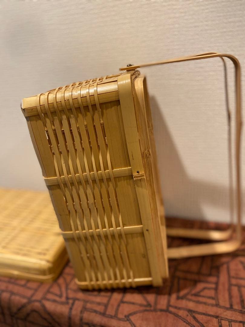 白竹　ピクニックバスケット　竹かご