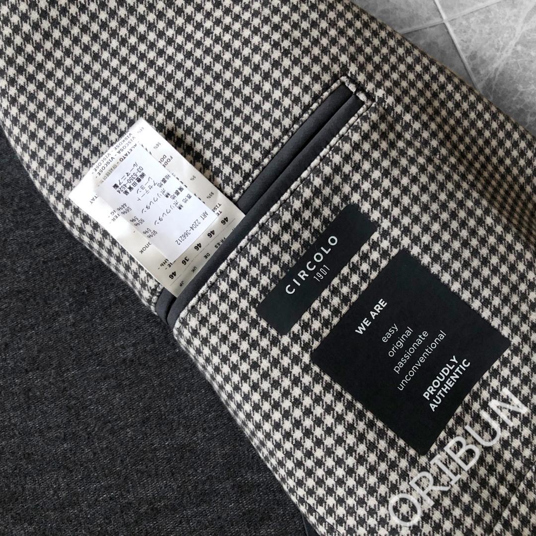 Circolo カシミアタッチ シェパードチェックコットンジャージー ジャケット