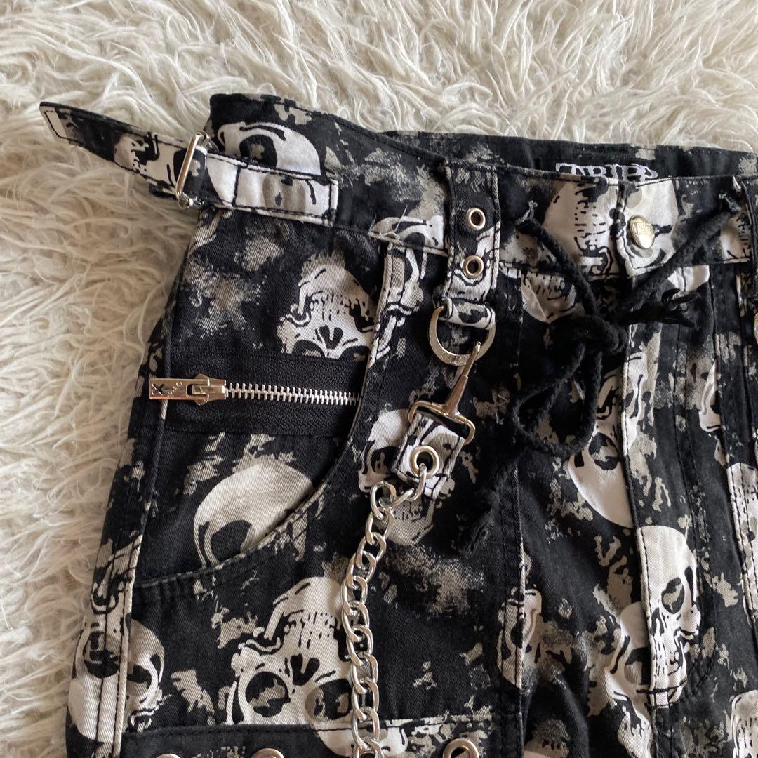 とむtrip nyc スカル パンツ　XS チェーン