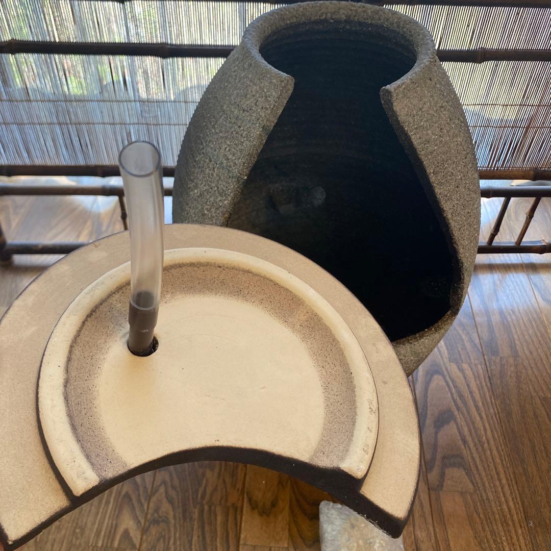 貴重未使用】電動つくばい　湧き水　流水　スポットライト付き