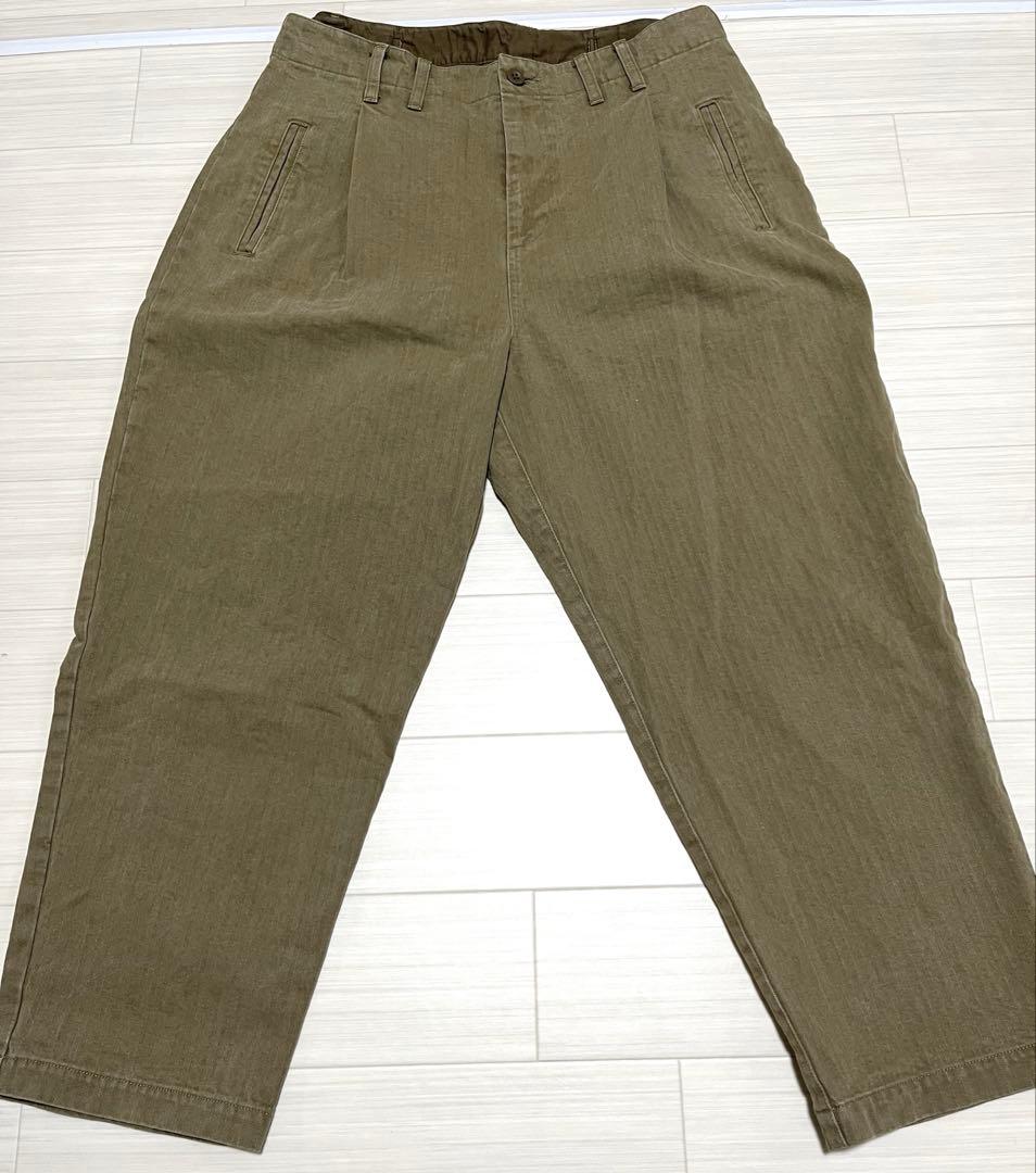 Vヘリンボンミリタリータックパンツ