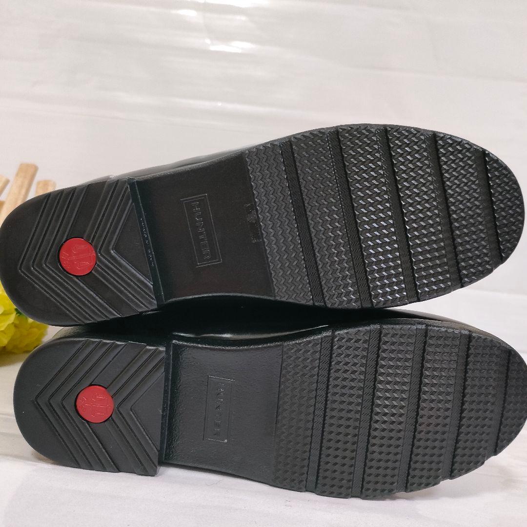 未使用級 HUNTER レインブーツ 金金具 リファインドグロスキルト UK6