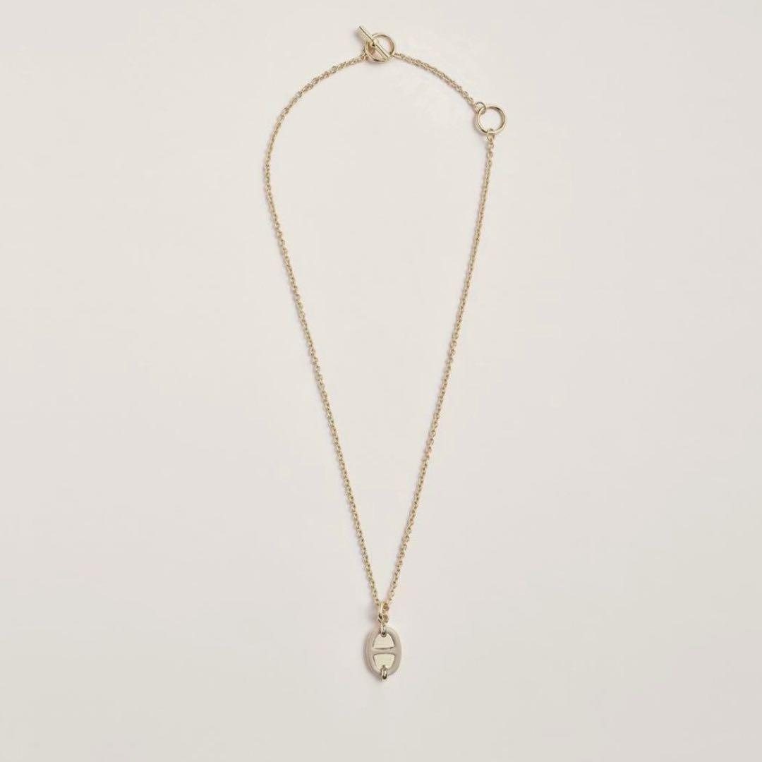 新品 HERMES エルメス ペンダント ミニ マイヨン マロン ローズゴールド