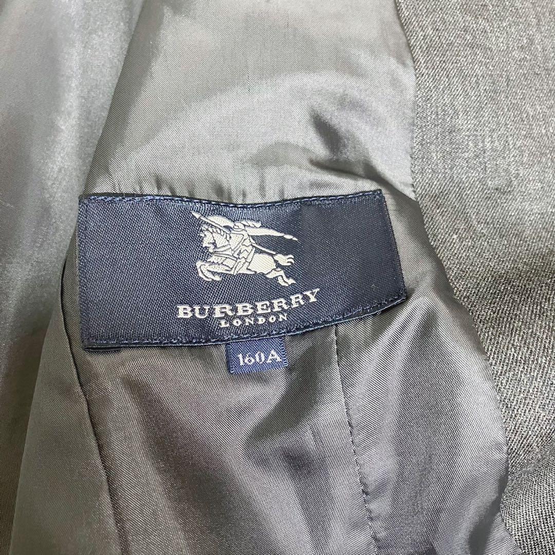 美品 バーバリー ロンドン ダブル 金ボタン テーラード ジャケット グレー