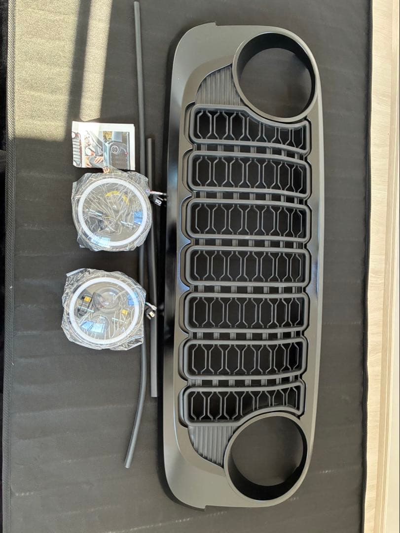 JKラングラー用　 JLルック　イカリングライトセット　ブラック塗装済み