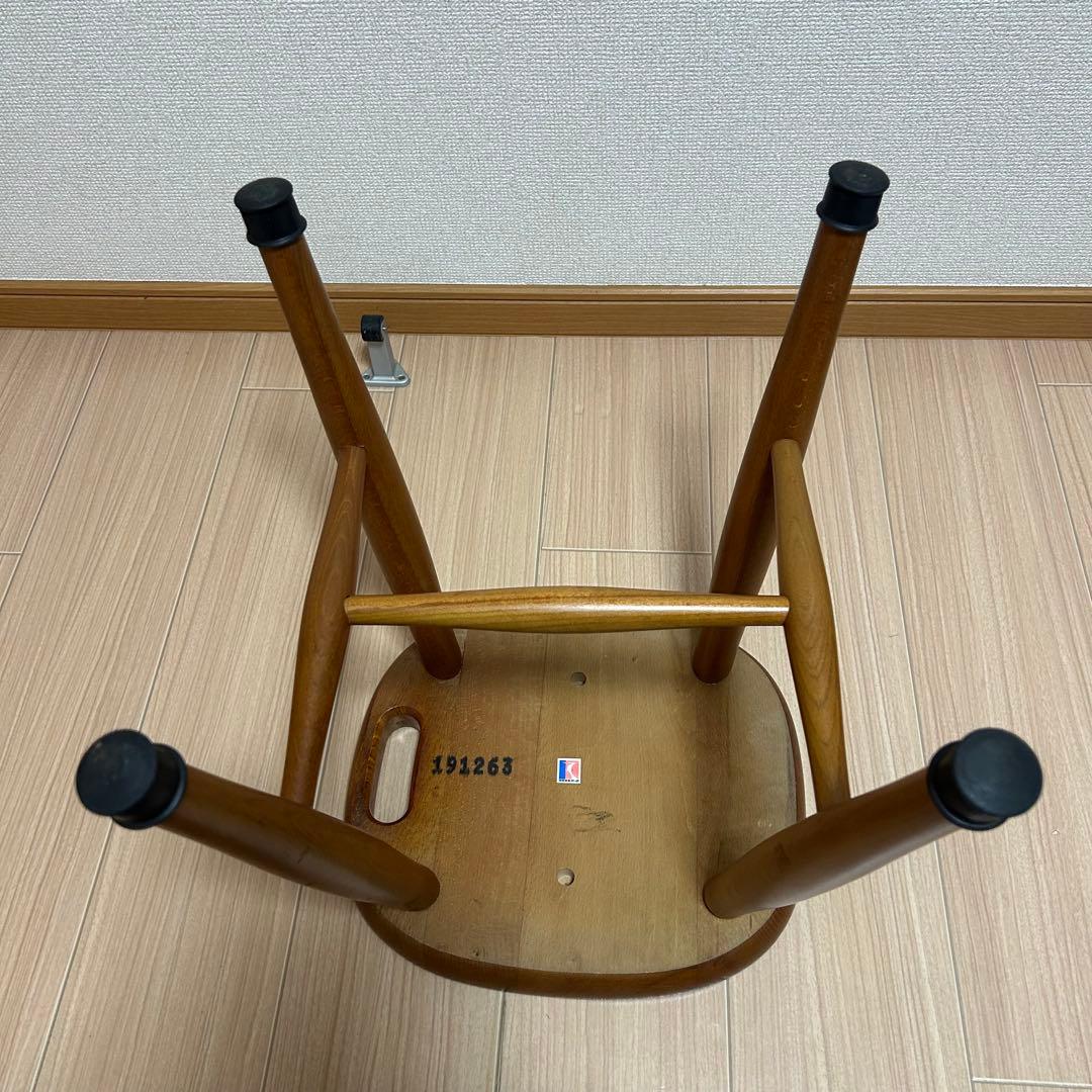 飛騨産業　木製スツール 持ち手付き 椅子 チェア　キツツキマーク　191263