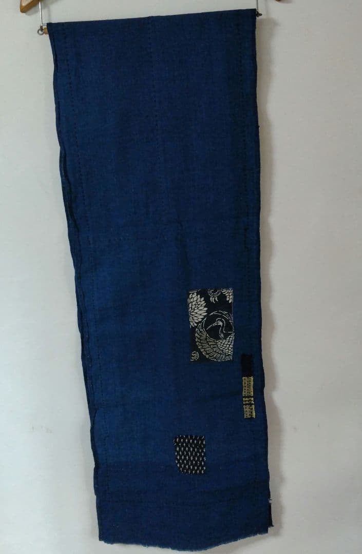 古布　襤褸　ストール　刺し子　パッチワーク 　雪ん子　藍染　型染　籠カバー　柿渋