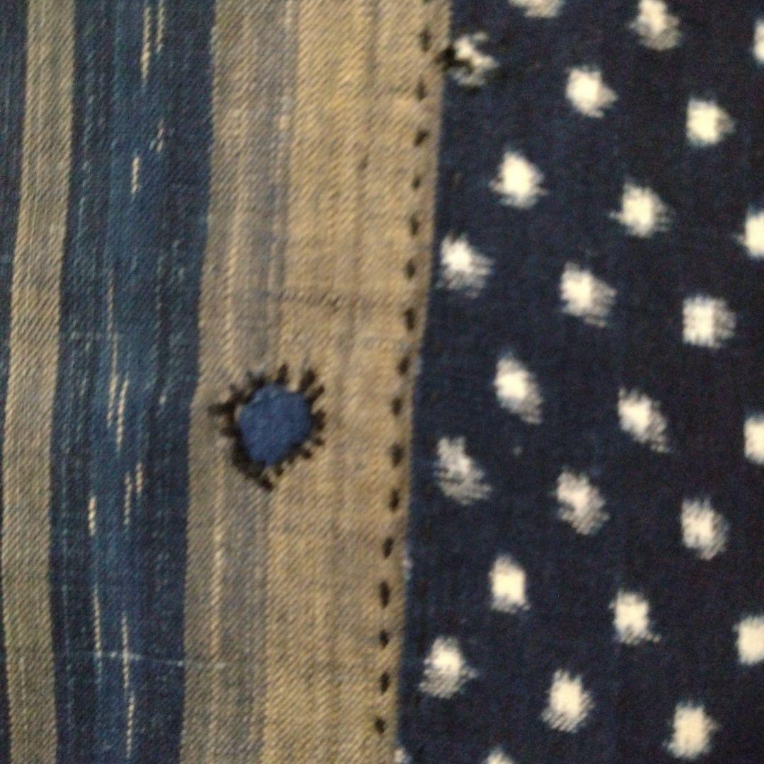 古布　襤褸　ストール　刺し子　パッチワーク 　雪ん子　藍染　型染　籠カバー　柿渋